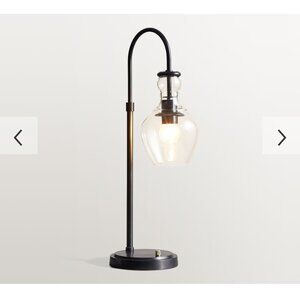 Pottery Barn Flynn Recycled Glass USB Table Lamp 27"